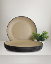 24 PC Dinner Set 2 Tone - Brown & Beige
