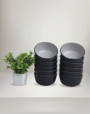 24 PC Dinner Set 2 Tone - Black & Gray