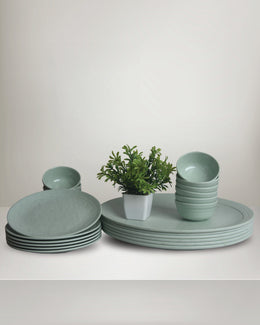 24 PC Dinner Set Echo - Speckle Green