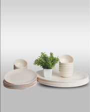 24 PC Dinner Set Echo - Speckle Cream